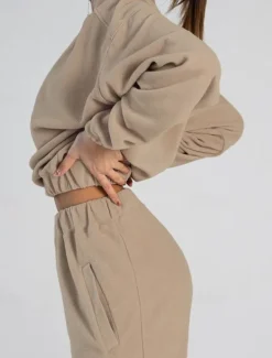 Online Comfry Fleece Women's Sweatshirt Pants Sets Outdoor Warm Long Sleeve Spring Fall Women Two Piece Sets