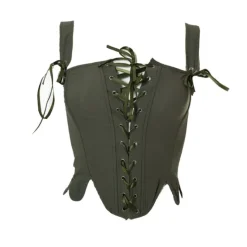 Sale Corset Women's Corset Tops Simple Style Overbust Corset Backless Tummy Control Pure Color Lace Up Prom Party & Evening Club Spring Summer Army Green Khaki Home Outfits Women Shapewear