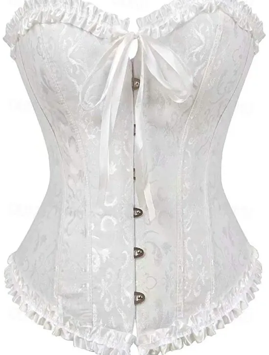Online Corset Women's Plus Size Corsets Corsets Country Sexy Lady Sweetheart Tummy Control Push Up Jacquard Jacquard Abstract Flower Hook & Eye Lace Up Nylon / Cotton Wedding Special Women Shapewear