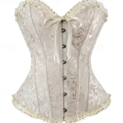 Clearance Corset Women's Plus Size Corsets Corsets Country Sexy Lady Sweetheart Tummy Control Push Up Jacquard Abstract Flower Hook & Eye Lace Up Nylon / Cotton Wedding Special Home Outfits Women Shapewear