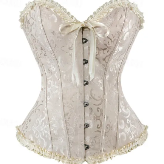 Clearance Corset Women's Plus Size Corsets Corsets Country Sexy Lady Sweetheart Tummy Control Push Up Jacquard Abstract Flower Hook & Eye Lace Up Nylon / Cotton Wedding Special Home Outfits Women Shapewear