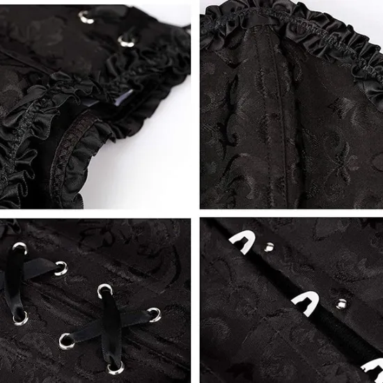 Clearance Corset Women's Plus Size Corsets Corsets Country Sexy Lady Sweetheart Tummy Control Push Up Jacquard Abstract Flower Hook & Eye Lace Up Nylon / Cotton Wedding Special Home Outfits Women Shapewear