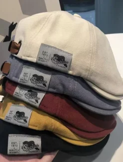Best Daily Forward Cap Peaky Caps for Women British Western Style Ivy Cap Classic Autumn Vintage Linen Beret Women Hats