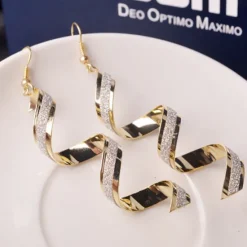 Discount Drop Earrings Dangle Earrings For Women's Party Wedding Casual Alloy Wave Gold Silver Women Trendy Jewelry
