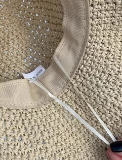 Best Elegant Beige/Khaki Straw Hat With Lace Lanyard Wide Brim Ruffle Sun Hats Breathable Travel Beach Hats For Women Girls Summer Outdoor Holiday Women Hats