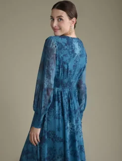 Best Elegant Floral Chiffon Maxi Wedding Dress Women Cocktail Dress
