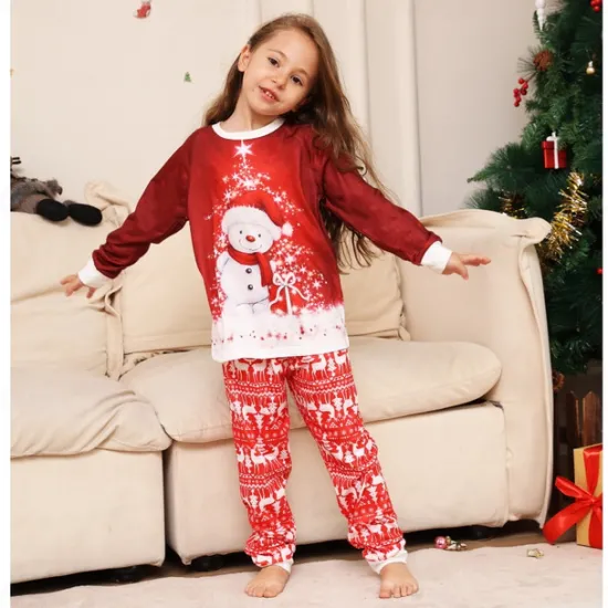Family Christmas Pajamas Cotton Graphic Cute Christmas Pajamas School Print Long Sleeve Mommy And Me Outfits Active Matching Outfits Home Outfits Women Pajama-Setter