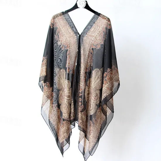 Hot Fashion Women Scarf Shawl Poncho Printed Sunscreen Scarf Sun Protection Shawl Beach Shawl Bikini Cover Soft Comfortable Women Scarves
