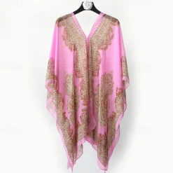 Hot Fashion Women Scarf Shawl Poncho Printed Sunscreen Scarf Sun Protection Shawl Beach Shawl Bikini Cover Soft Comfortable Women Scarves