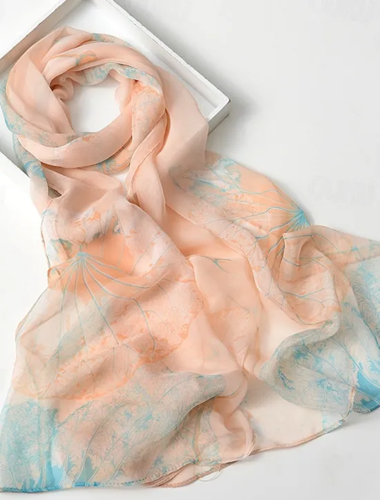 Hot Flower Summer Women Thin Style Scarf Bandana Soft Bandana Female Elegant Shawl Hijab Hairscarves Beach Scarf Women Scarves