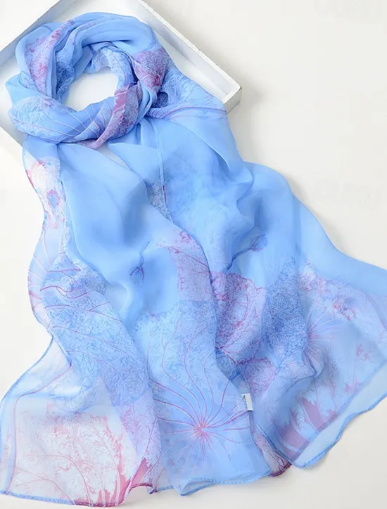 Hot Flower Summer Women Thin Style Scarf Bandana Soft Bandana Female Elegant Shawl Hijab Hairscarves Beach Scarf Women Scarves