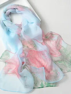 Hot Flower Summer Women Thin Style Scarf Bandana Soft Bandana Female Elegant Shawl Hijab Hairscarves Beach Scarf Women Scarves