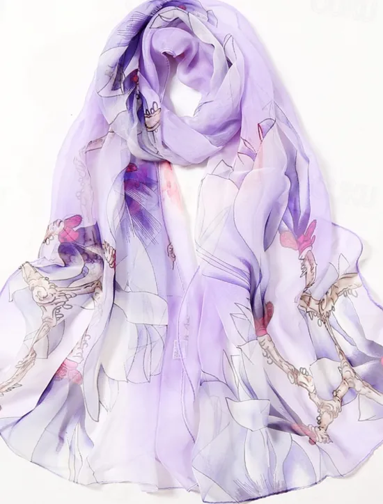 Hot Flower Summer Women Thin Style Scarf Bandana Soft Bandana Female Elegant Shawl Hijab Hairscarves Beach Scarf Women Scarves