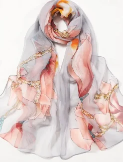 Hot Flower Summer Women Thin Style Scarf Bandana Soft Bandana Female Elegant Shawl Hijab Hairscarves Beach Scarf Women Scarves