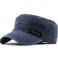 Outlet Four Seasons Casual Washed Cotton Flat Top Hat Unique Design Vintage Adjustable Fisher Caps Men Women Cap Women Hats