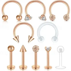 Discount 16g cartilage helix tragus stud earring twist spiral barbell lip rings labret stud horseshoe piercing twisted eyebrow rings piercing for women men jewelry Women Belt