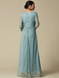 Sale Fashion Party/Wedding Guest V Neck Long Sleeve Sparkle Polyester Maxi Dress dress to impress 2024 Women Cocktail Dress