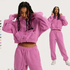 Outlet Hoodie Sweatshirt Sweatpants Plain Graphic For Couple's Men's Women's Adults' Hot Stamping Street Casual Daily Women Two Piece Sets