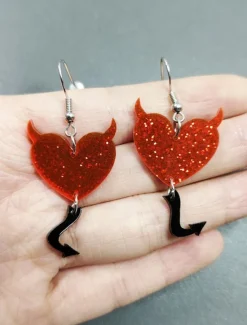 Hot Hoop Earrings Classic Retro Sweet Heart Earrings Jewelry 1# / 2# / 3# For Valentine's Day Street Women Trendy Jewelry