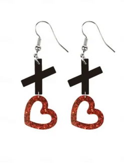 Hot Hoop Earrings Classic Retro Sweet Heart Earrings Jewelry 1# / 2# / 3# For Valentine's Day Street Women Trendy Jewelry