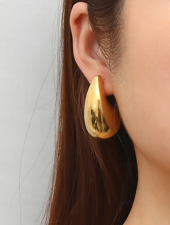 Discount Hoop Earrings Vintage Style Pear Cut Geometrical Drop Earrings Jewelry Golden / Gold / Light Gold For Wedding Party Work Women Spring Accessories|Trendy Jewelry