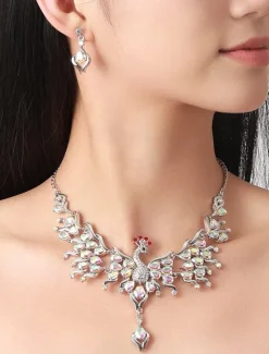 Jewelry Set For Women's Wedding Party Evening Gift Alloy Geometrical Women Trendy Jewelry