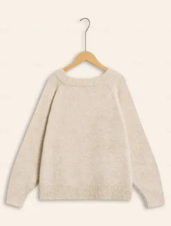 Knit Embroidered Wool Blend Pullover Sweater Women Ugly Sweater