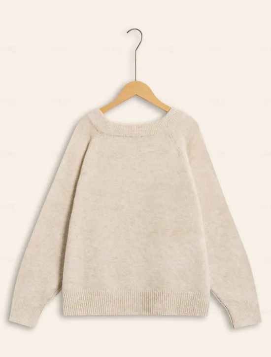 Knit Embroidered Wool Blend Pullover Sweater Women Ugly Sweater