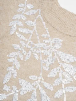 Knit Embroidered Wool Blend Pullover Sweater Women Ugly Sweater