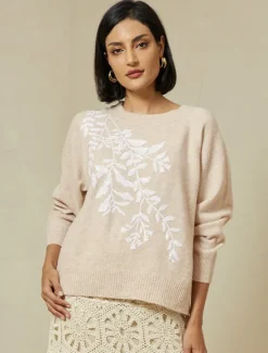 Knit Embroidered Wool Blend Pullover Sweater Women Ugly Sweater