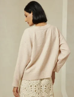 Knit Embroidered Wool Blend Pullover Sweater Women Ugly Sweater