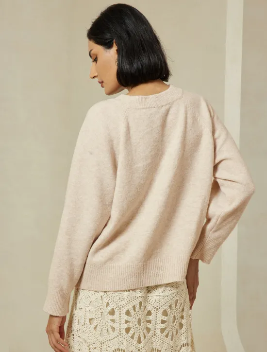 Knit Embroidered Wool Blend Pullover Sweater Women Ugly Sweater