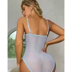 Discount Ladies Sexy Sling One Piece Mesh Embroidered Underwear Home Outfits Women Lingerie