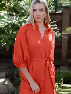 Sale Linen Lace Up Pocket Maxi Shirt Dress Women Casual Dress