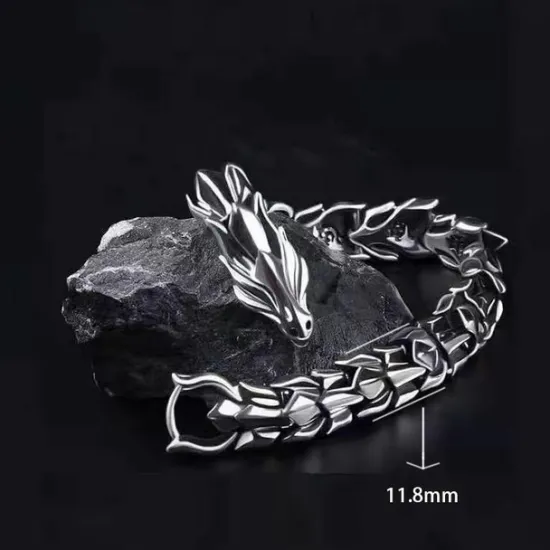 Clearance longrui cross-border new products retro dragon head longlin bracelet hip-hop domineering exaggerated punk keel bracelet wholesale Women Trendy Jewelry