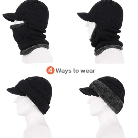 Men's Balaclava Beanie Hat Thermal Warm Windproof Breathable Fleece Hat Winter Snowboard for Skiing Snowboarding Winter Sports Women Hats