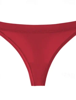 Clearance Men's Basic Panties Boyshorts G-strings & Thongs Panties 1 PC Underwear Simple Romantic Sexy Pure Color Cotton Low Waist Petite Sexy Black Pink Wine XS S M Home Outfits Women Lingerie