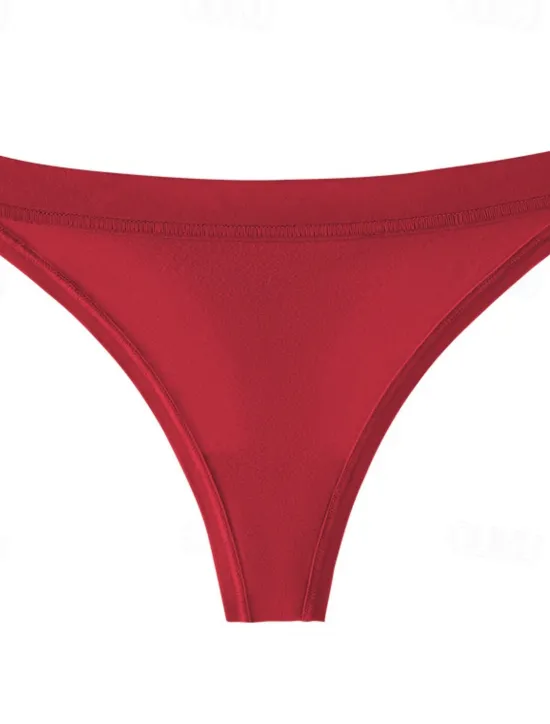 Clearance Men's Basic Panties Boyshorts G-strings & Thongs Panties 1 PC Underwear Simple Romantic Sexy Pure Color Cotton Low Waist Petite Sexy Black Pink Wine XS S M Home Outfits Women Lingerie