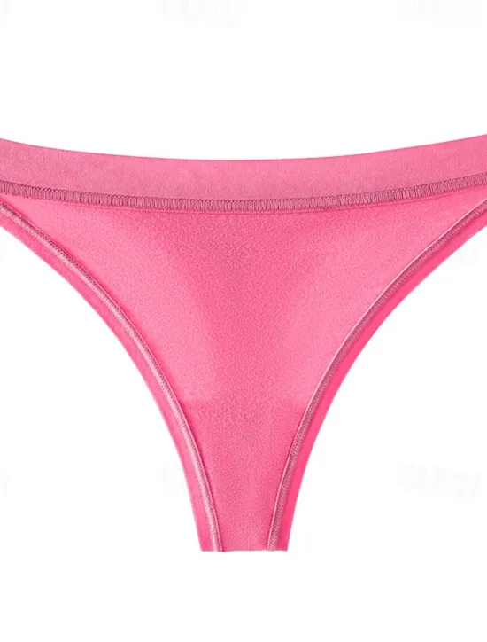 Clearance Men's Basic Panties Boyshorts G-strings & Thongs Panties 1 PC Underwear Simple Romantic Sexy Pure Color Cotton Low Waist Petite Sexy Black Pink Wine XS S M Home Outfits Women Lingerie