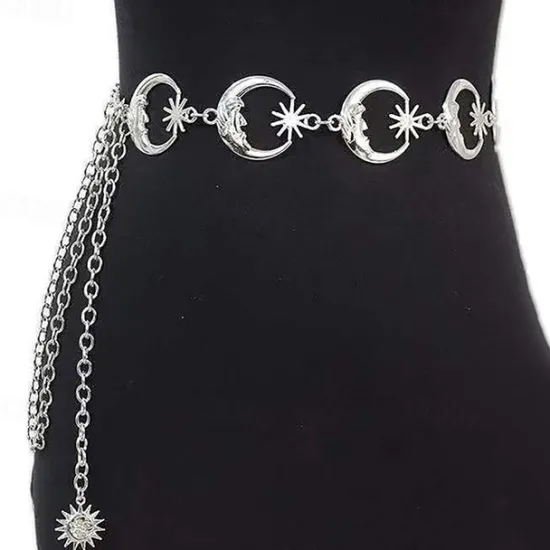 Clearance Men's Women's Chain Belt Metal Chain Buckle Free Embossed Casual Classic Party Daily Women Belt