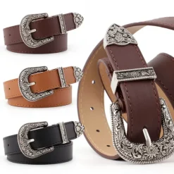 Outlet Men's Women's PU Buckle Belt PU Leather Metal Bucke Eyelet Formal Casual Party Daily Black Gray Dark Blue Brown Women Belt