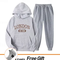 Hot Men's Women's Tracksuit Sweatsuit Casual Fall Long Sleeve Velvet Thermal Warm Soft Fitness Running Jogging Sportswear Activewear Solid Colored Dark Grey Black White Women Two Piece Sets