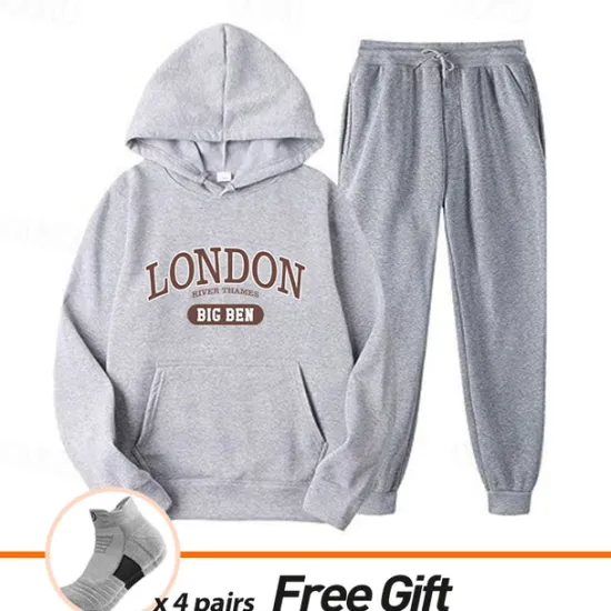 Hot Men's Women's Tracksuit Sweatsuit Casual Fall Long Sleeve Velvet Thermal Warm Soft Fitness Running Jogging Sportswear Activewear Solid Colored Dark Grey Black White Women Two Piece Sets