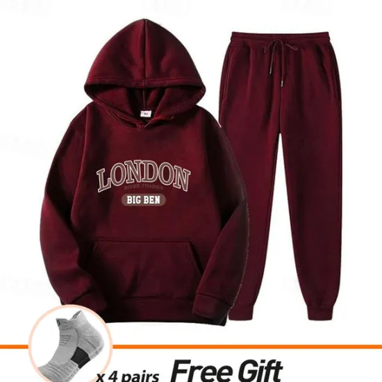 Hot Men's Women's Tracksuit Sweatsuit Casual Fall Long Sleeve Velvet Thermal Warm Soft Fitness Running Jogging Sportswear Activewear Solid Colored Dark Grey Black White Women Two Piece Sets