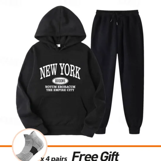 Hot Men's Women's Tracksuit Sweatsuit Casual Fall Long Sleeve Velvet Thermal Warm Soft Fitness Running Jogging Sportswear Activewear Solid Colored Dark Grey Black White Women Two Piece Sets