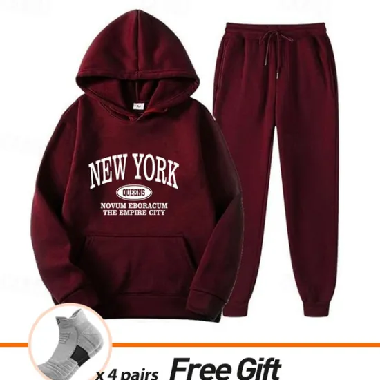 Hot Men's Women's Tracksuit Sweatsuit Casual Fall Long Sleeve Velvet Thermal Warm Soft Fitness Running Jogging Sportswear Activewear Solid Colored Dark Grey Black White Women Two Piece Sets