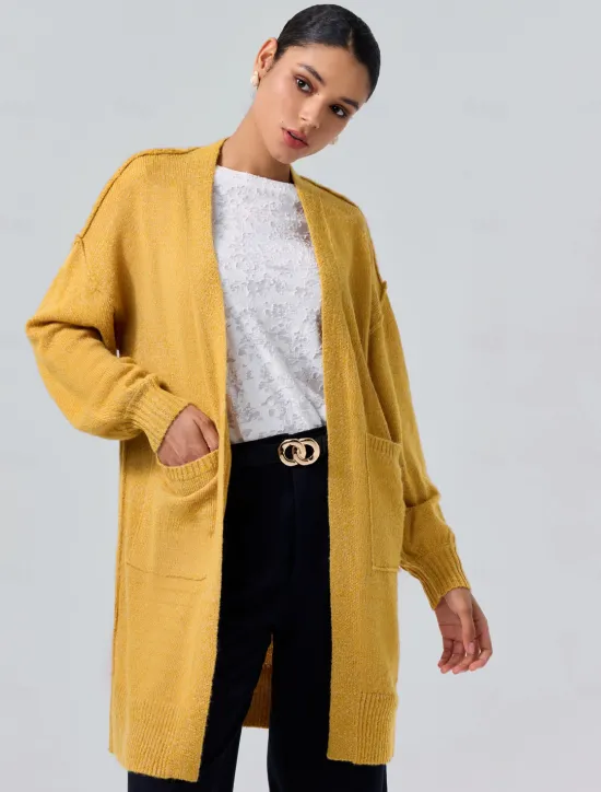 Online Mohair Bishop Sleeve Casual Daily Knit Cardigan Women Cardigans & Outerwears
