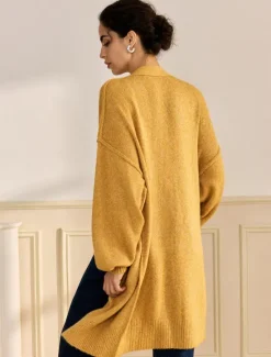 Online Mohair Bishop Sleeve Casual Daily Knit Cardigan Women Cardigans & Outerwears
