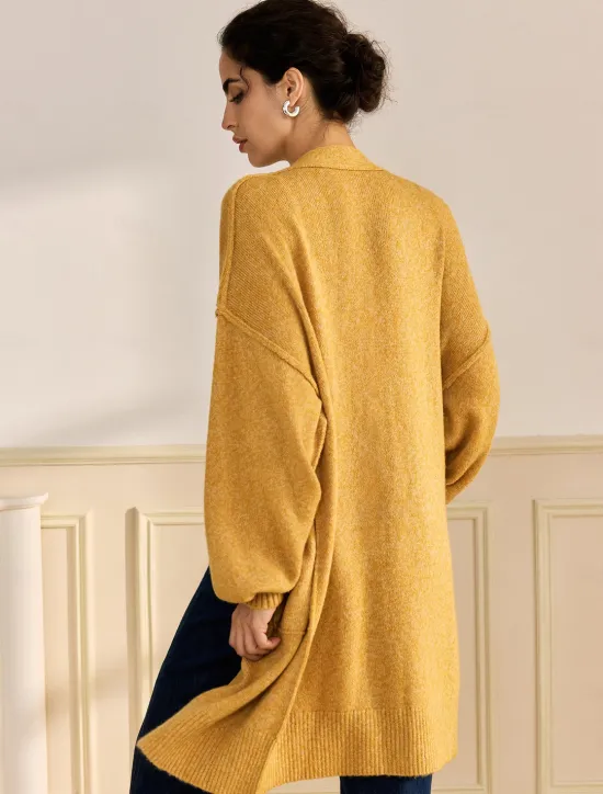 Online Mohair Bishop Sleeve Casual Daily Knit Cardigan Women Cardigans & Outerwears