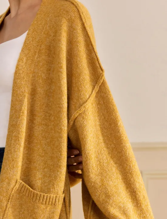 Online Mohair Bishop Sleeve Casual Daily Knit Cardigan Women Cardigans & Outerwears